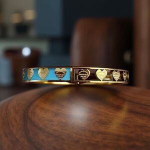 Gold and Turquoise Heart Bracelet